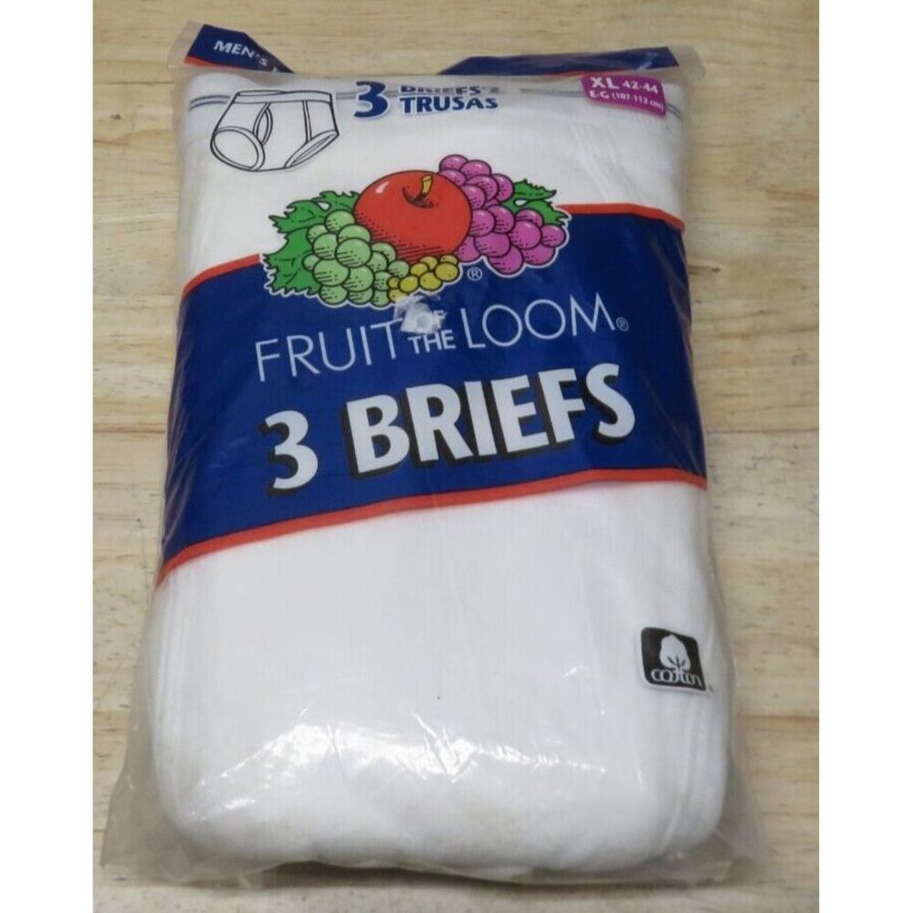 Vintage 2001 Fruit Of The Loom Briefs 3‎ Pack XL 42-44 Cotton New In Pack